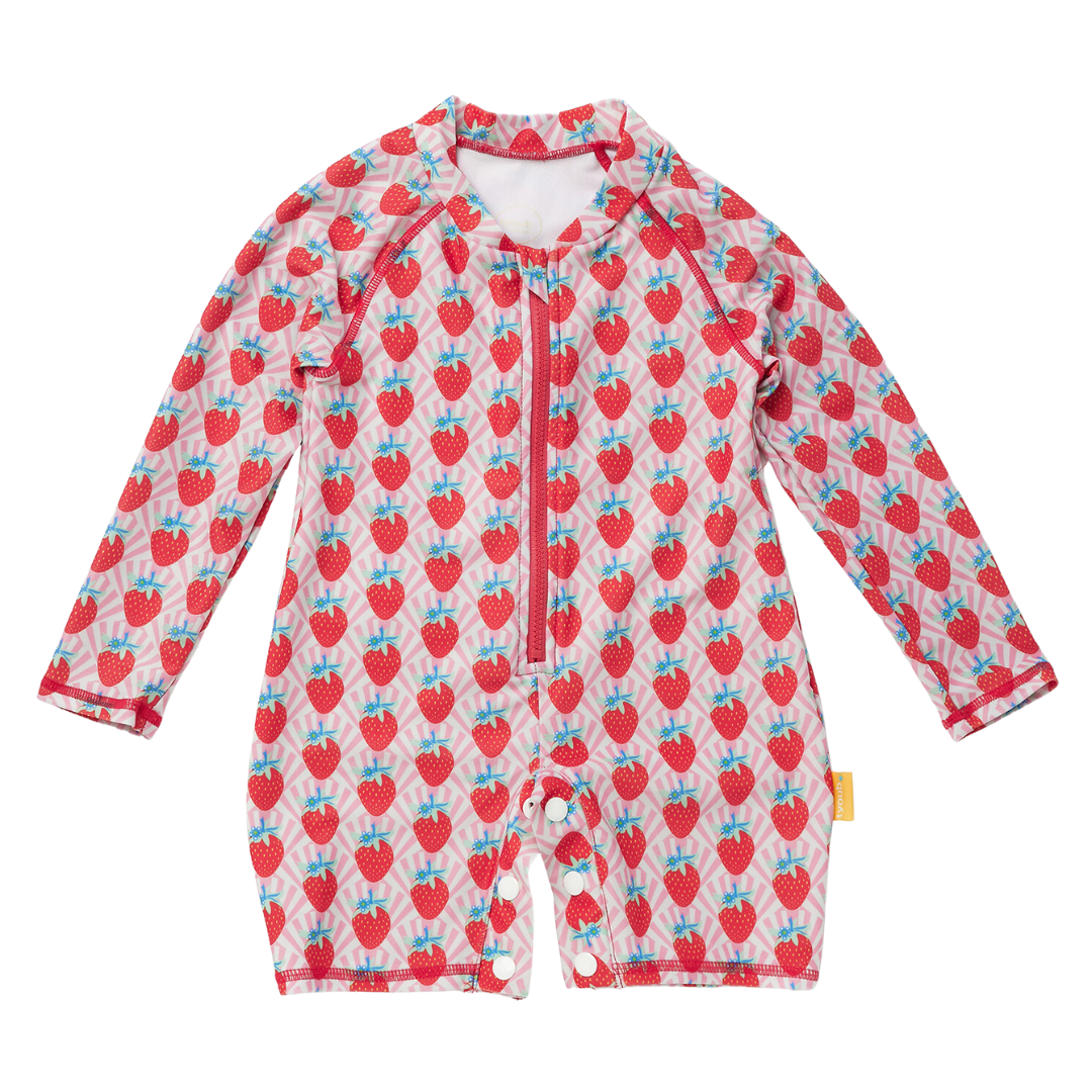 Tyoub Long Sleeve Sunsuit Recycled Strawberry Sundae Kids