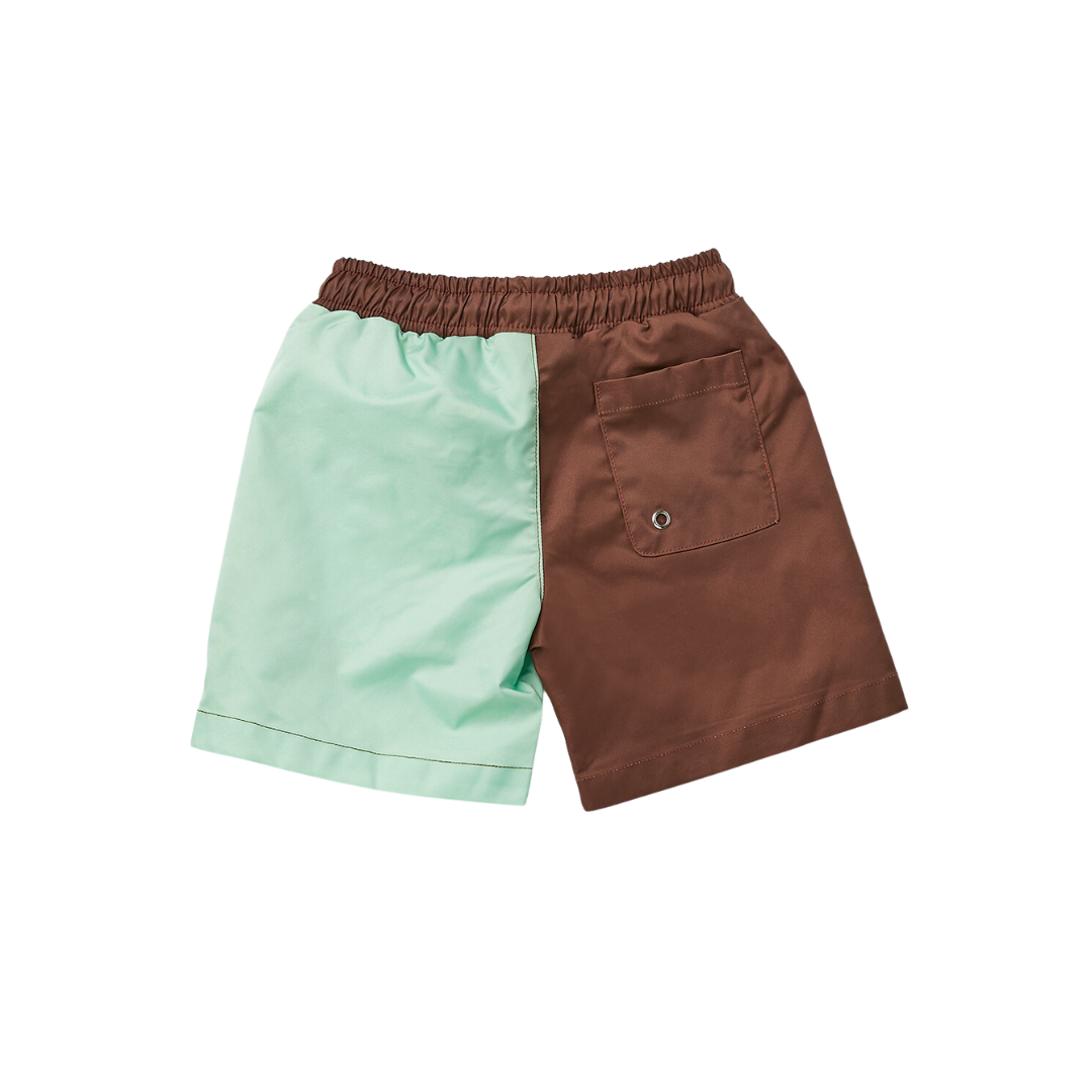 Tyoub Kids Board Shorts Recycled Material Mint | Brown