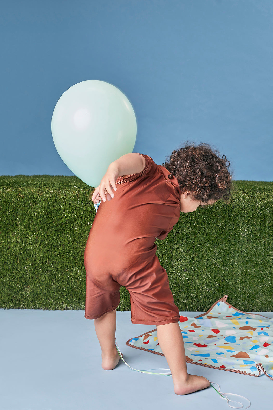 Tyoub Kids Short Sleeve Explorer Sunsuit Tortoise Brown