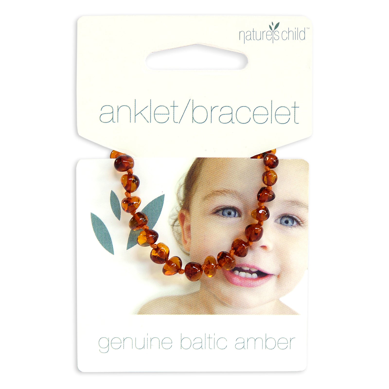 Baby bracelet and anklet by Nature's Child made with genuine baltic amber. Fits a baby from 3 months to 2 years old. Worn by all Australian children. Part of a green parenting style. natural parenting with healing properties. Cognac honey gold colour of rich amber. jewellery for babies, toddlers and children. Natural amber beaded bracelet for infants.