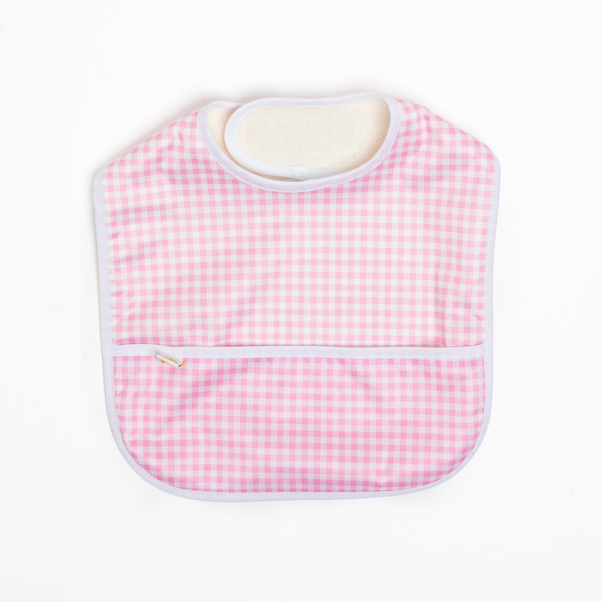 Baby Bib Tyoub Stay-dry Waterproof Fabric– Candy Pink White Gingham Check. For baby feeding and eating, bib covers chest area, keeping baby clean after mealtime. Comfortable with a strong Velcro tab to ensure a comfortable and secure fit, but easy for carer to remove. Gentle and soft on baby skin. Safe and secure our bibs are BPA-free, phthalate-free, PVC-free and lead-free. Unisex design fits infant, baby, toddler boys and girls from 6 months to 24 months.