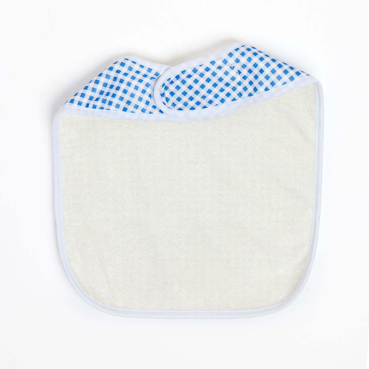 Baby Bib Tyoub Stay-dry Waterproof Fabric– Blue White Gingham Check. For baby feeding and eating, bib covers chest area, keeping baby clean after mealtime. Comfortable with a strong Velcro tab to ensure a comfortable and secure fit, but easy for carer to remove. Gentle and soft on baby skin. Safe and secure our bibs are BPA-free, phthalate-free, PVC-free and lead-free. Unisex design fits infant, baby, toddler boys and girls from 6 months to 24 months.