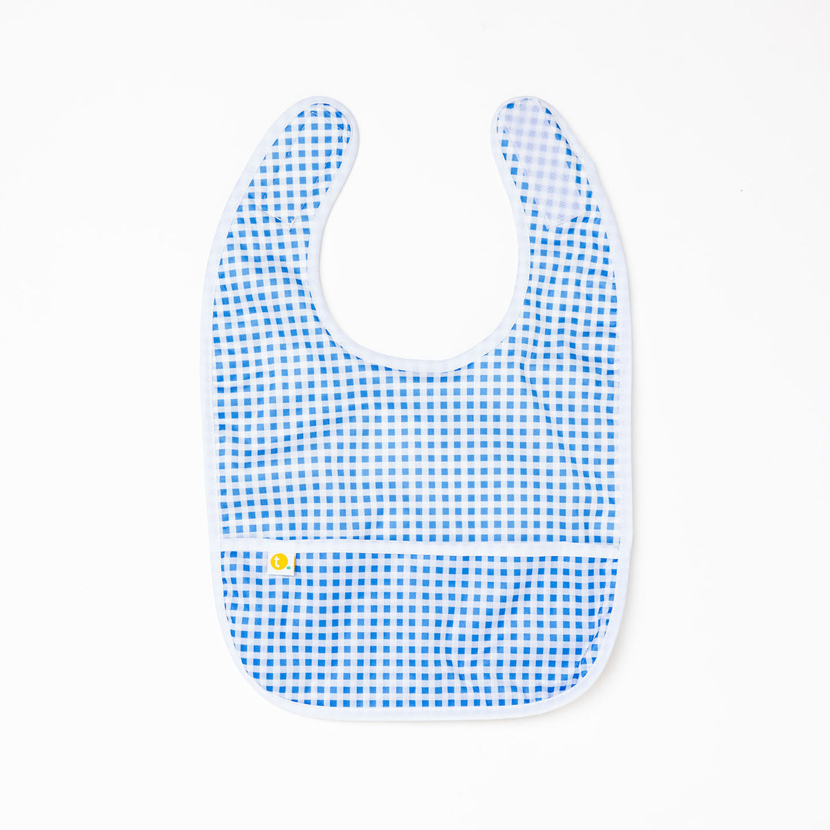 Baby Bib Tyoub Stay-dry Waterproof Fabric– Blue White Gingham Check. For baby feeding and eating, bib covers chest area, keeping baby clean after mealtime. Comfortable with a strong Velcro tab to ensure a comfortable and secure fit, but easy for carer to remove. Gentle and soft on baby skin. Safe and secure our bibs are BPA-free, phthalate-free, PVC-free and lead-free. Unisex design fits infant, baby, toddler boys and girls from 6 months to 24 months.