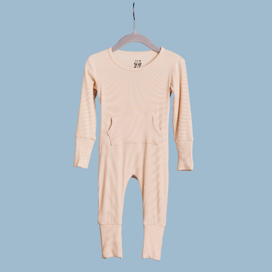 Baby Long Sleeve Bamboo Romper Oatmeal