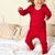 Baby Long Sleeve Bamboo Romper Red