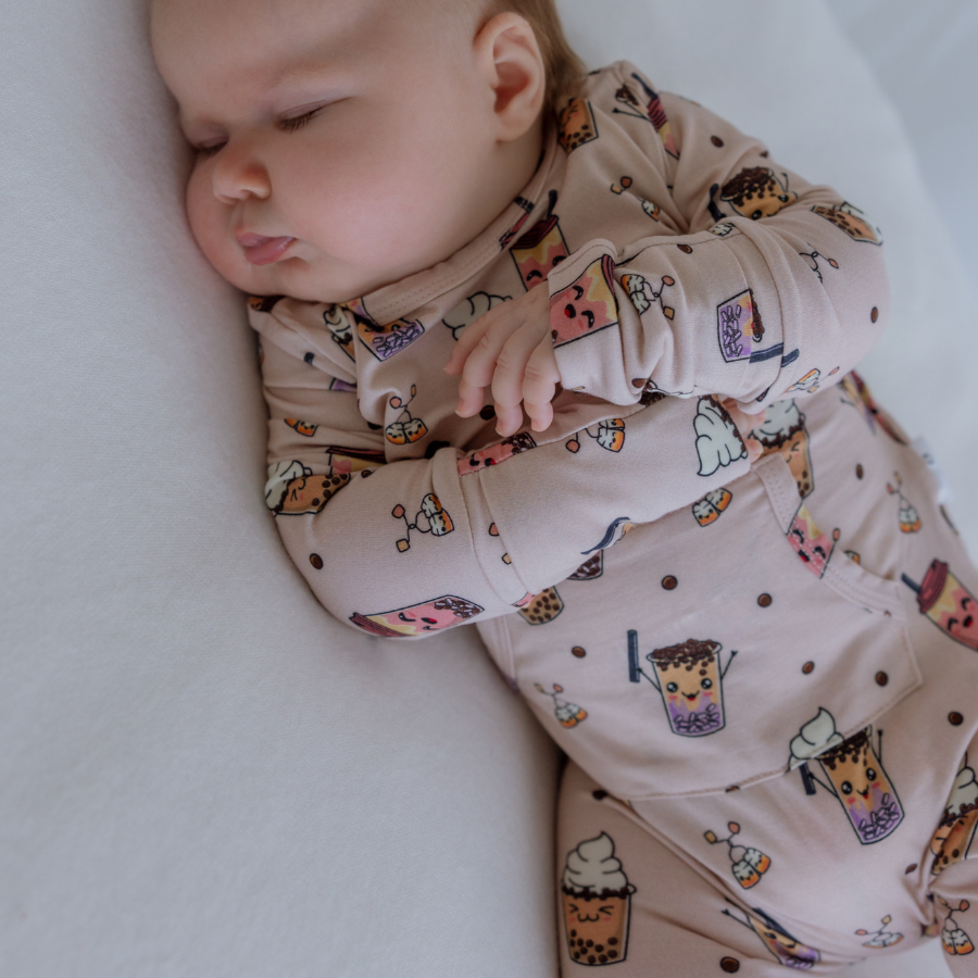 Baby Long Sleeve Bamboo Romper Boba-licious