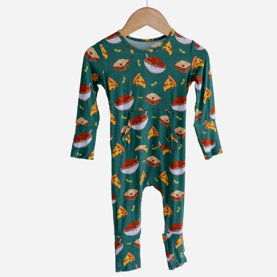 Baby Long Sleeve Bamboo Romper Buon appetito!