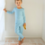 Kids Bamboo Long John Pyjama Sky Blue