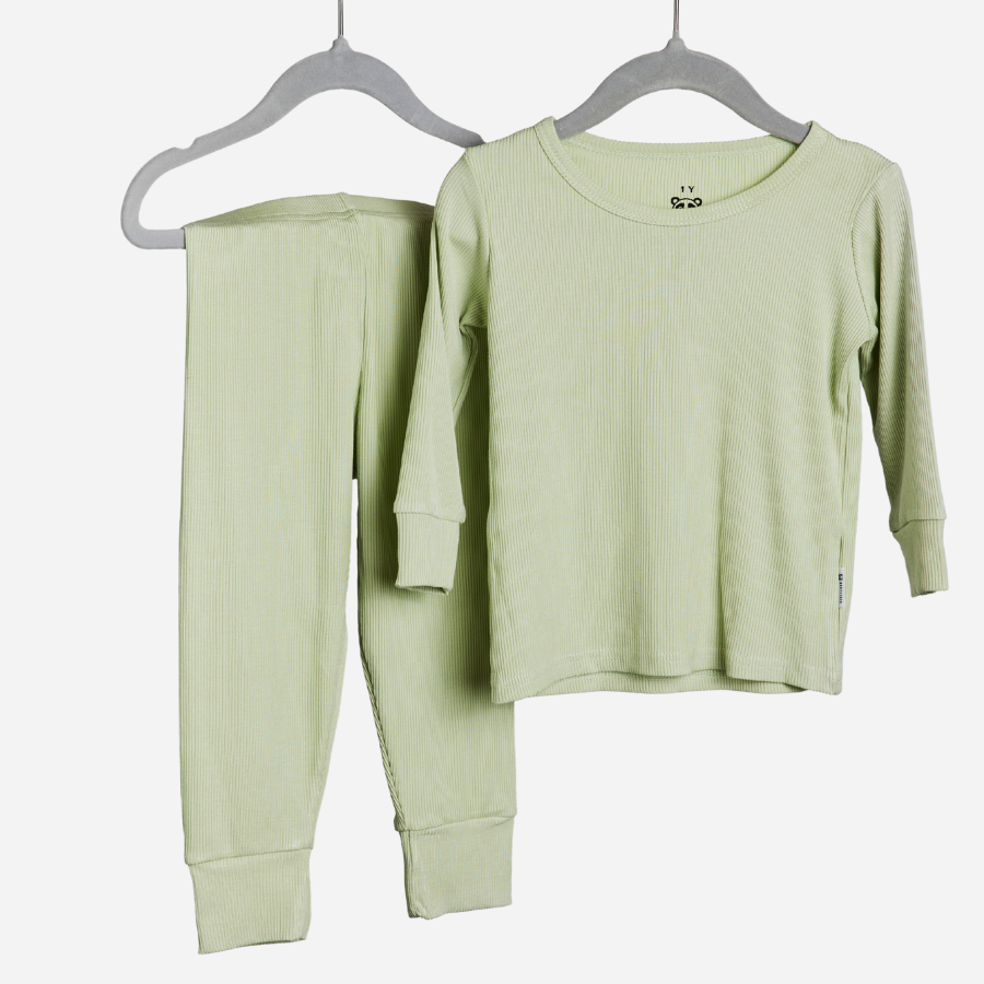 Kids Bamboo Long John Pyjama Sage