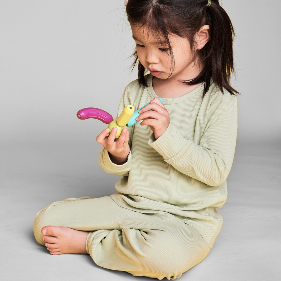 Kids Bamboo Long John Pyjama Sage