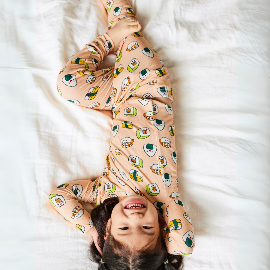 Kids Bamboo Long John Pyjama Sushi