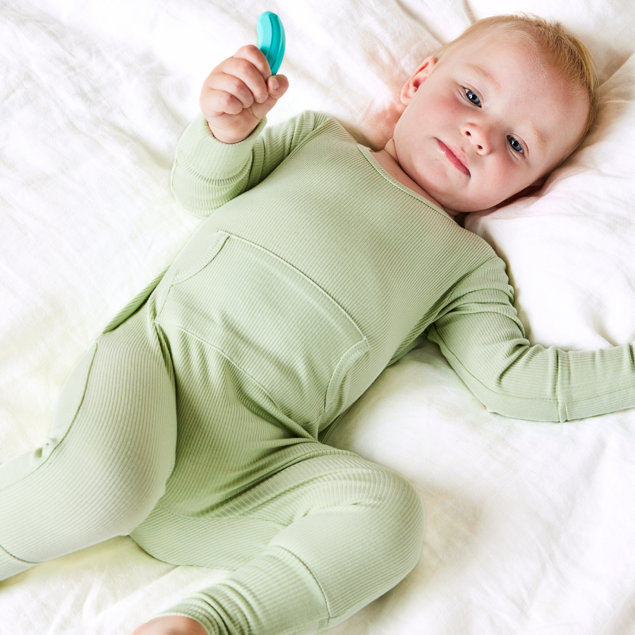 Baby Long Sleeve Bamboo Romper Sage