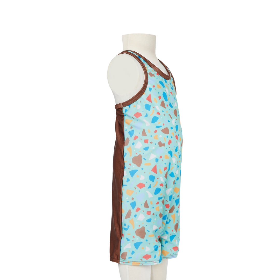 Tyoub Kids Racer Back Kneesuit Zootie Ocean Glass Green | Brown