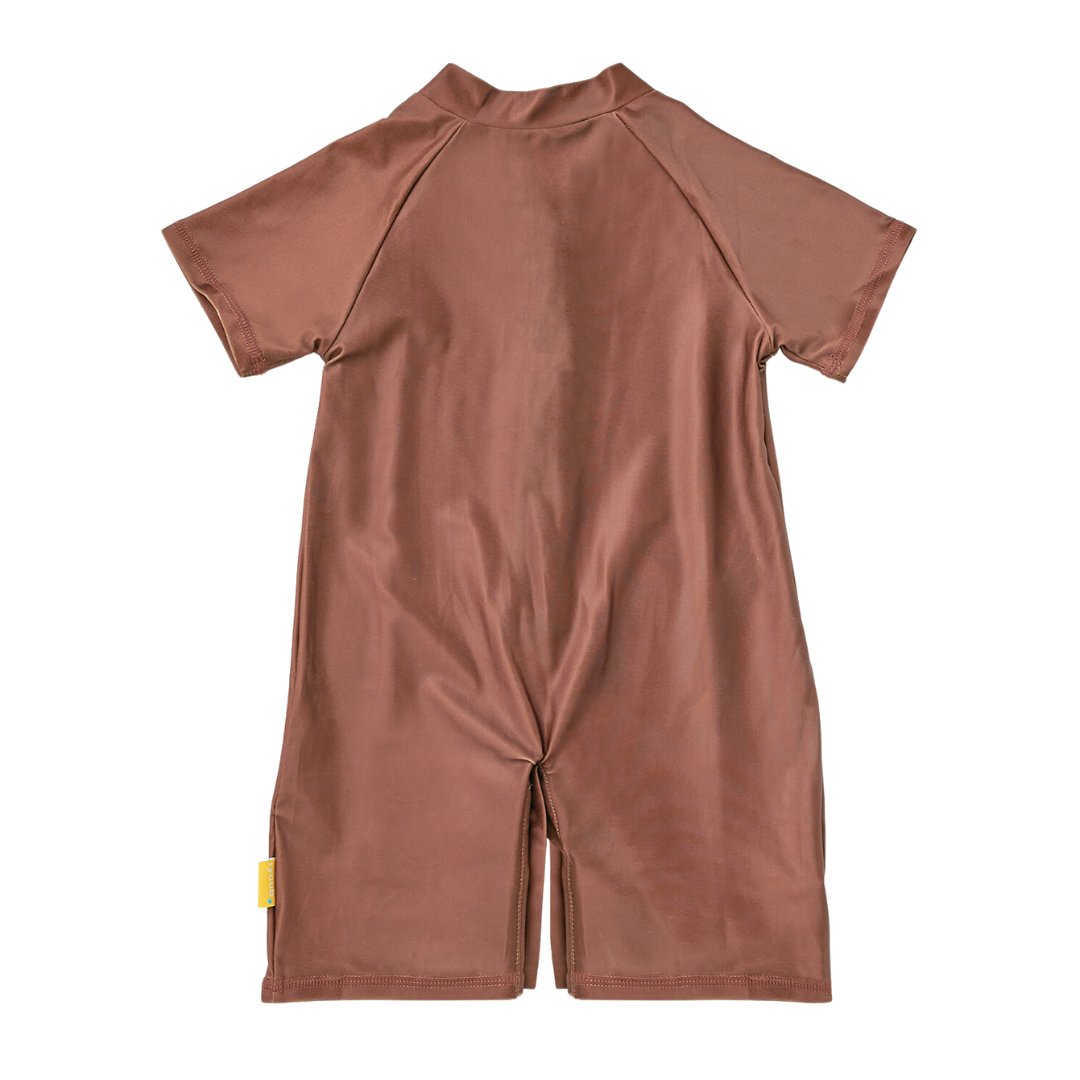 Tyoub Kids Short Sleeve Explorer Sunsuit Tortoise Brown