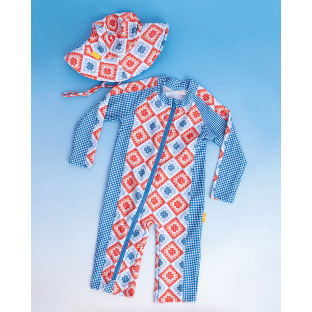 Retro Granny Square Full-Cover Baby Swimsuit
Baby Retro Sun-Safe Zip-Up Swimsuit
Retro Crochet Square Baby Long Sleeve Swimsuit
Baby All-In-One Retro Rashie
Retro Sun-Proof Zip-Up Suit