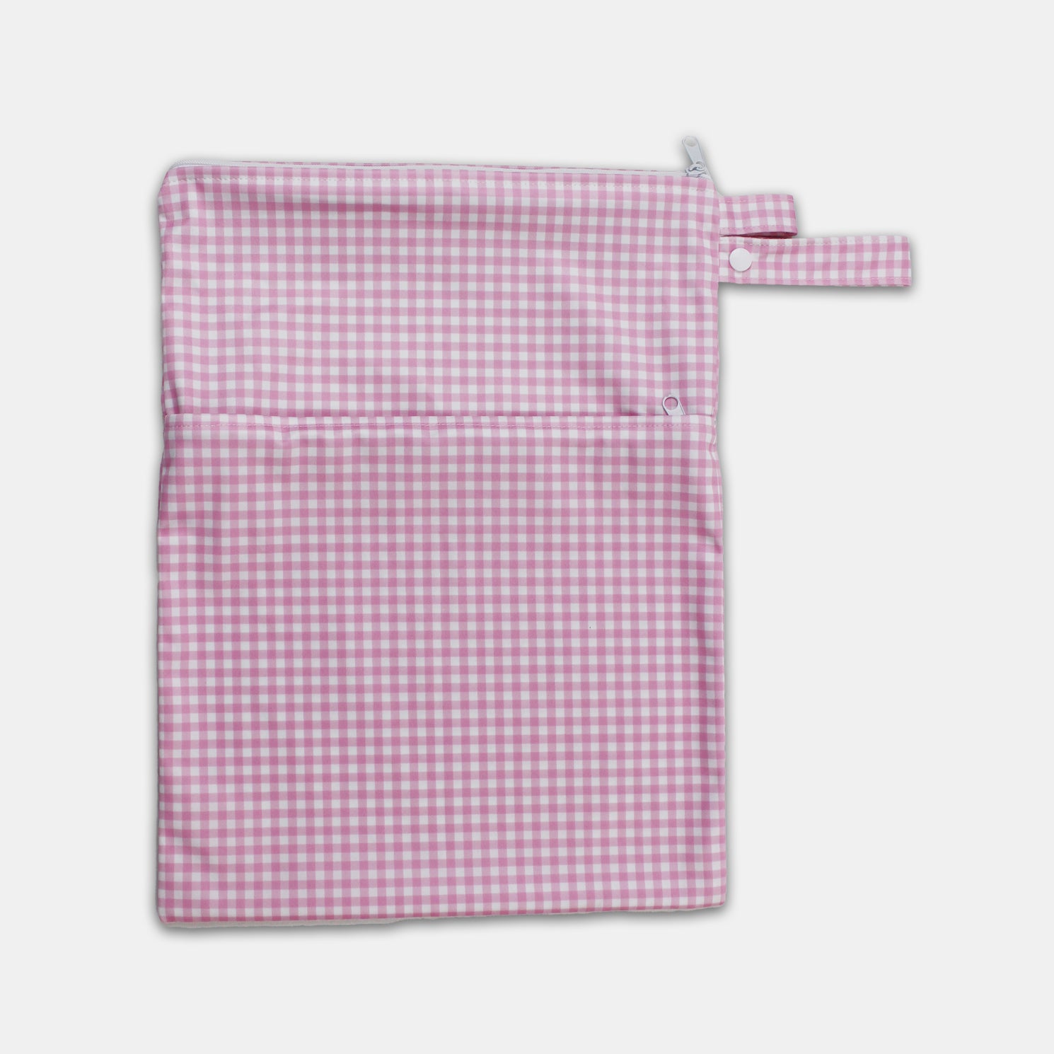 Tyoub Waterproof Stay-dry Zip Wet Bag– Pink White Gingham Check