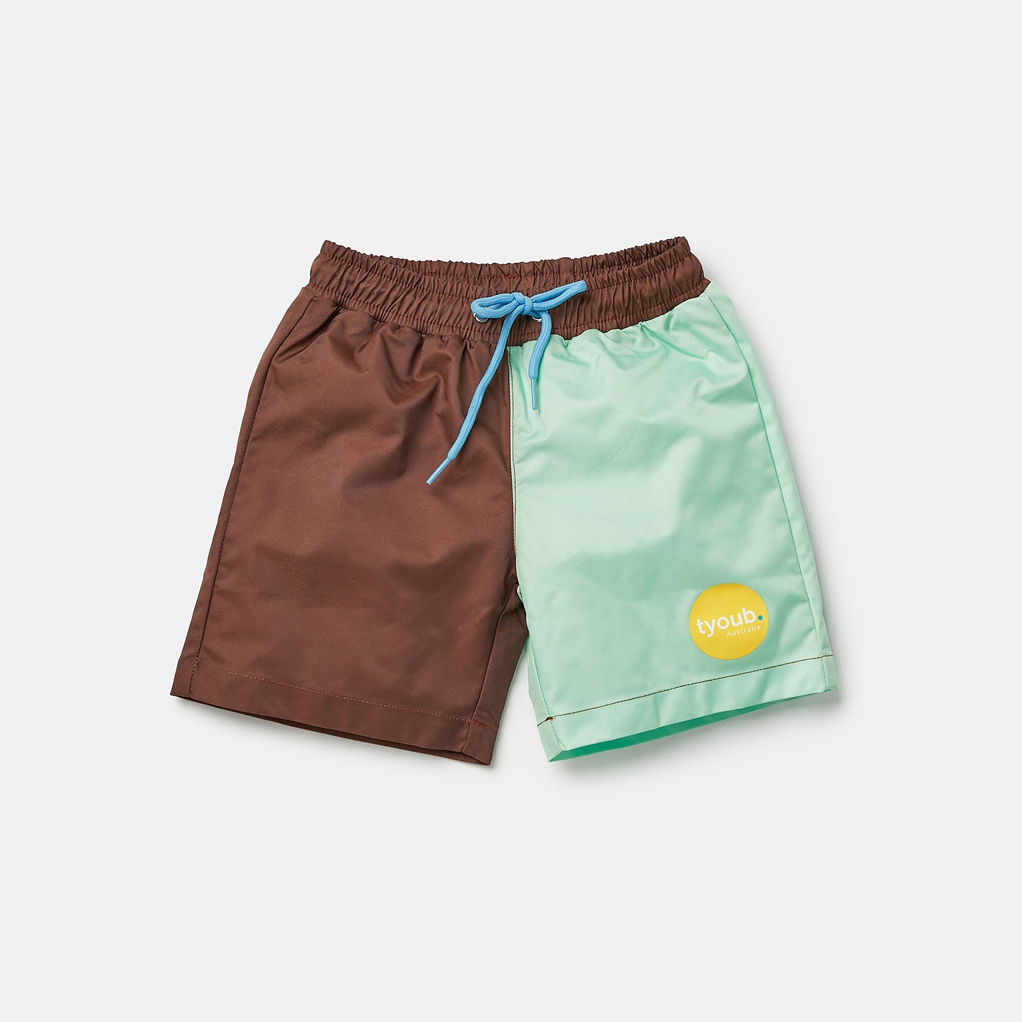 Tyoub Kids Quick Dry Boardshorts  Recycled Material Mint | Brown