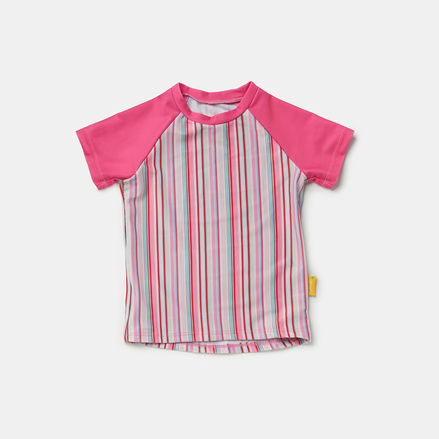 Tyoub Kids Short Sleeve Rash Guard UPF50+ Gelato Stripe | Pink