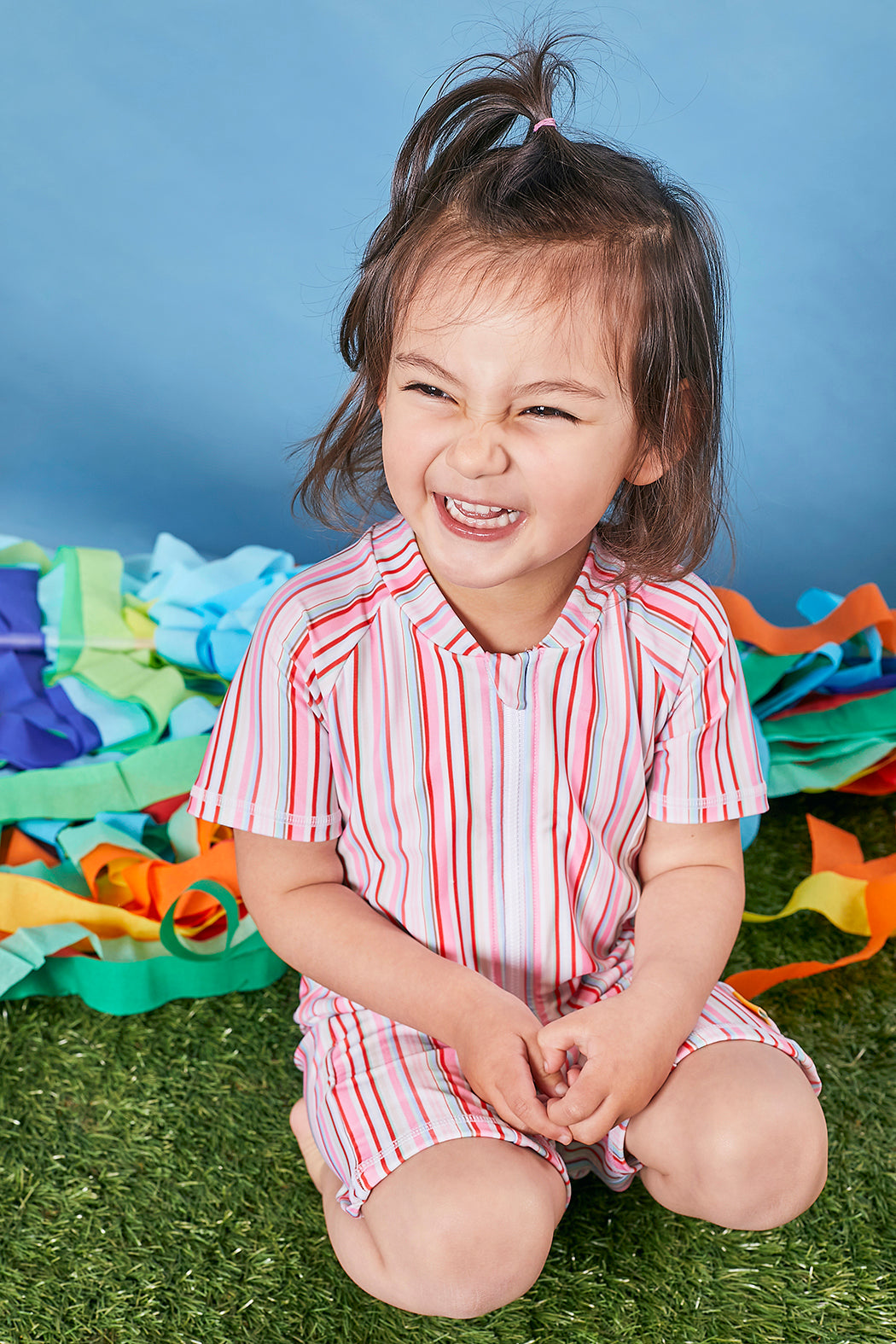 Tyoub Kids Short Sleeve Explorer Sunsuit Gelato Stripe