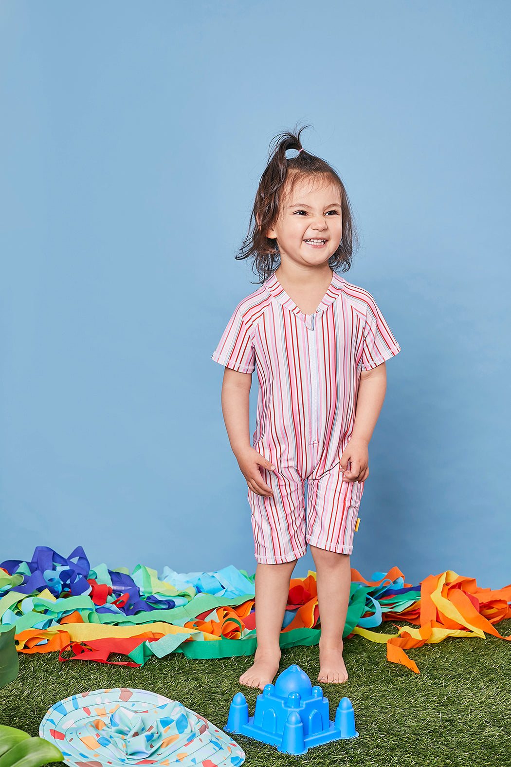 Tyoub Kids Short Sleeve Explorer Sunsuit Gelato Stripe