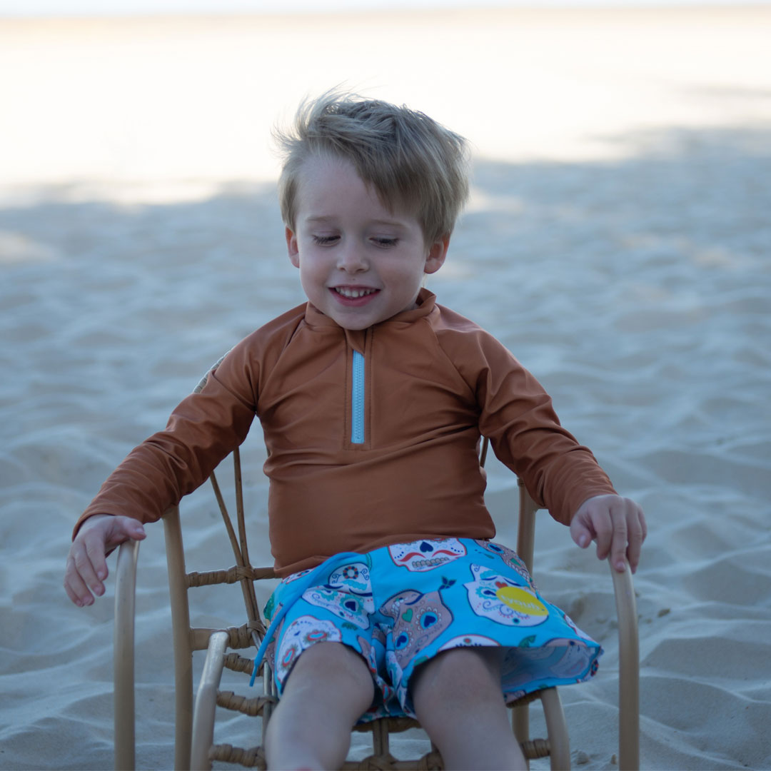 Tyoub Kids Board Shorts  Recycled Material Skulls Amigo