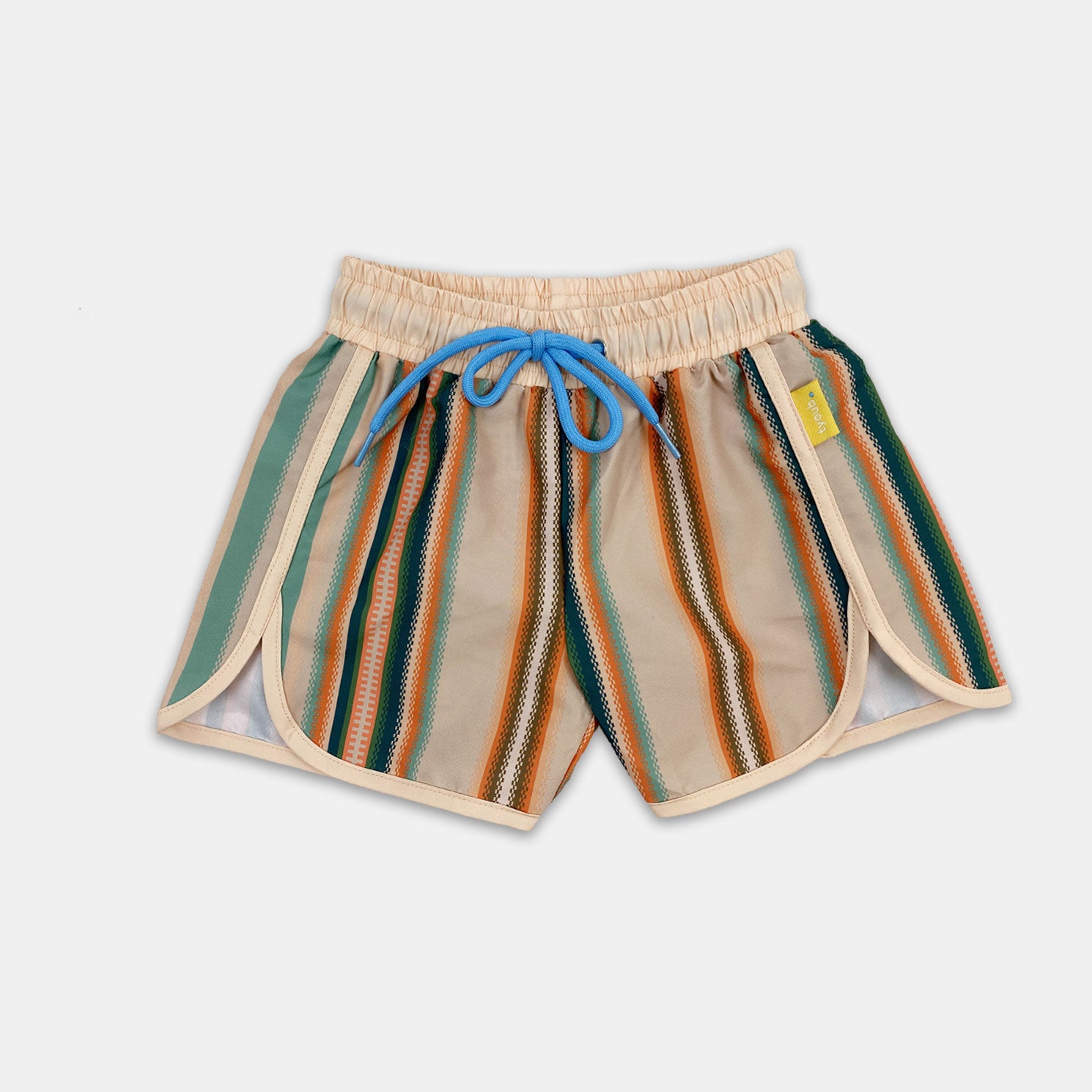 Swim and sports shorts, wide elasticated waistband and functional drawcord. Board shorts with contrast trim, short length unlined with high sun protection. Regular fit swim shorts.