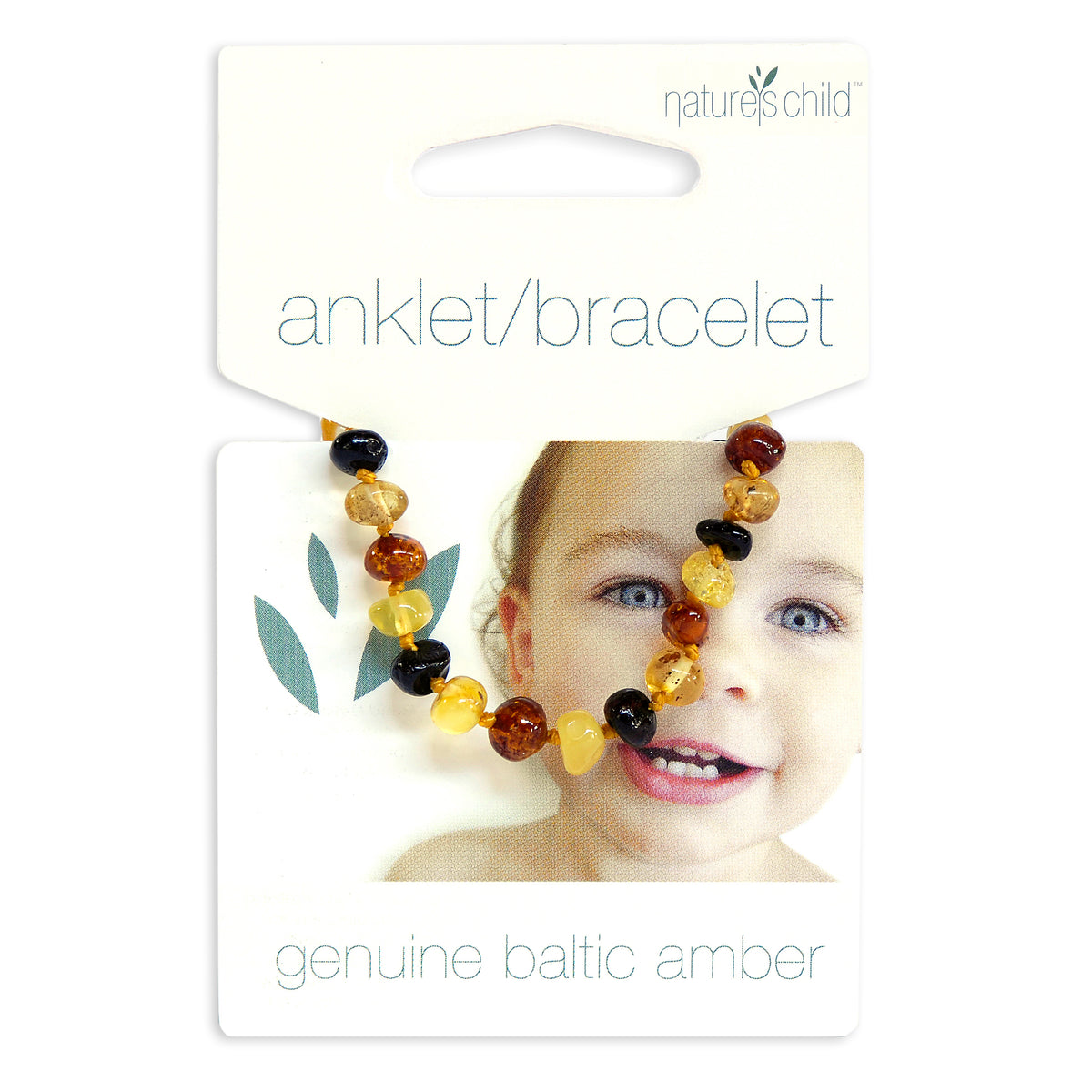 Baby bracelet and anklet by Nature's Child made with genuine baltic amber. Fits a baby from 3 months to 2 years old. Worn by all Australian children. Part of a green parenting style. natural parenting with healing properties. Mixed colours of amber, yellow, cream, red, brown and honey gold colour of rich amber. jewellery for babies, toddlers and children. Natural amber beaded bracelet for infants. 